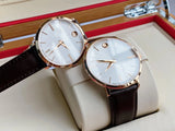 Buy Shop Movado Ultra Slim Silver Dial Brown Leather Strap Watch For Women - 0607093 USA Online