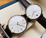 Buy Shop Movado Ultra Slim Silver Dial Brown Leather Strap Watch For Women - 0607093 USA Online