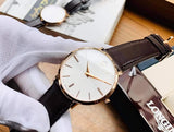 Buy Shop Movado Ultra Slim Silver Dial Brown Leather Strap Watch For Women - 0607093 USA Online