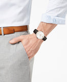 Buy Shop Movado Ultra Slim White Dial Brown Leather Strap Watch For Men - 0607089 USA Online