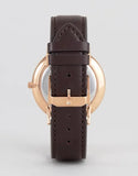 Buy Shop Movado Ultra Slim White Dial Brown Leather Strap Watch For Men - 0607089 USA Online