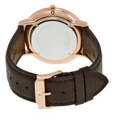 Buy Shop Movado Ultra Slim White Dial Brown Leather Strap Watch For Men - 0607089 USA Online