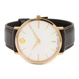 Buy Shop Movado Ultra Slim White Dial Brown Leather Strap Watch For Men - 0607089 USA Online