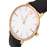 Buy Shop Movado Ultra Slim White Dial Brown Leather Strap Watch For Men - 0607089 USA Online