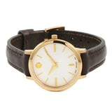 Buy Shop Movado Ultra Slim White Dial Brown Leather Strap Watch For Women - 0607096 USA Online