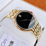 Buy Shop Movado Veturi Black Dial Gold Steel Strap Watch for Women - 0606935 USA Online