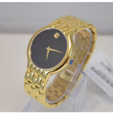Buy Shop Movado Veturi Black Dial Gold Steel Strap Watch for Women - 0606935 USA Online