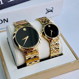 Buy Shop Movado Veturi Black Dial Gold Steel Strap Watch for Women - 0606935 USA Online