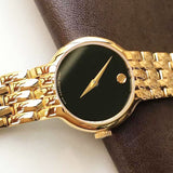 Buy Shop Movado Veturi Black Dial Gold Steel Strap Watch for Women - 0606935 USA Online