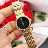 Buy Shop Movado Veturi Black Dial Gold Steel Strap Watch for Women - 0606935 USA Online