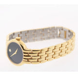 Buy Shop Movado Veturi Black Dial Gold Steel Strap Watch for Women - 0606935 USA Online