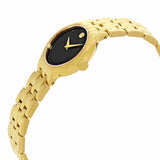 Buy Shop Movado Veturi Black Dial Gold Steel Strap Watch for Women - 0606935 USA Online