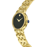 Buy Shop Movado Veturi Black Dial Gold Steel Strap Watch for Women - 0606935 USA Online