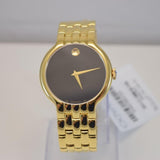 Buy Shop Movado Veturi Quartz Black Dial Gold Steel Strap Watch for Men - 0606934 USA Online