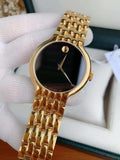 Buy Shop Movado Veturi Quartz Black Dial Gold Steel Strap Watch for Men - 0606934 USA Online