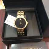 Buy Shop Movado Veturi Quartz Black Dial Gold Steel Strap Watch for Men - 0606934 USA Online