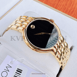 Buy Shop Movado Veturi Quartz Black Dial Gold Steel Strap Watch for Men - 0606934 USA Online