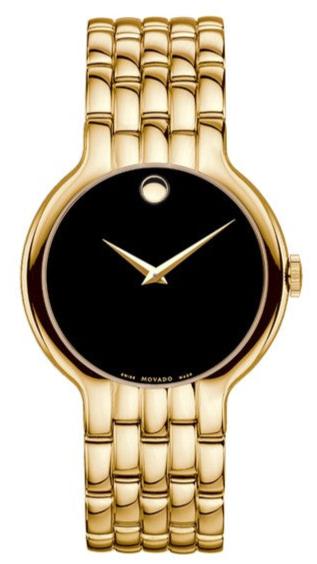 Buy Shop Movado Veturi Quartz Black Dial Gold Steel Strap Watch for Men - 0606934 USA Online