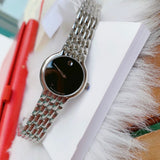 Buy Shop Movado Veturi Quartz Black Dial Silver Steel Strap Watch for Women - 0606338 USA Online