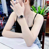 Buy Shop Movado Veturi Quartz Black Dial Silver Steel Strap Watch for Women - 0606338 USA Online