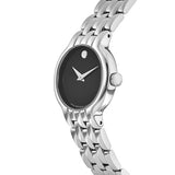 Buy Shop Movado Veturi Quartz Black Dial Silver Steel Strap Watch for Women - 0606338 USA Online