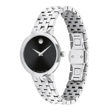 Buy Shop Movado Veturi Quartz Black Dial Silver Steel Strap Watch for Women - 0606338 USA Online