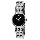 Buy Shop Movado Veturi Quartz Black Dial Silver Steel Strap Watch for Women - 0606338 USA Online