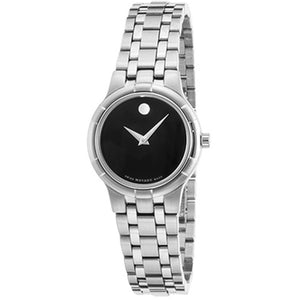 Buy Shop Movado Veturi Quartz Black Dial Silver Steel Strap Watch for Women - 0606338 USA Online