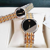 Buy Shop Movado Veturi Quartz Black Dial Two Tone Steel Strap Watch for Men - 0606932 USA Online