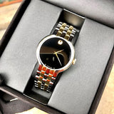 Buy Shop Movado Veturi Quartz Black Dial Two Tone Steel Strap Watch for Men - 0606932 USA Online