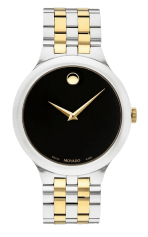 Buy Shop Movado Veturi Quartz Black Dial Two Tone Steel Strap Watch for Men - 0606932 USA Online