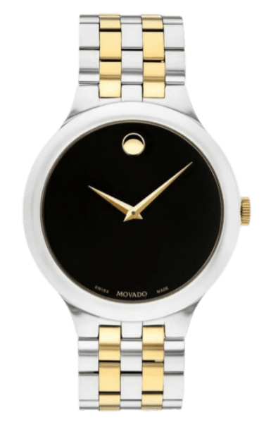 Buy Shop Movado Veturi Quartz Black Dial Two Tone Steel Strap Watch for Men - 0606932 USA Online