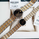 Buy Shop Movado Veturi Quartz Black Dial Two Tone Steel Strap Watch for Women - 0606933 USA Online