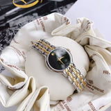 Buy Shop Movado Veturi Quartz Black Dial Two Tone Steel Strap Watch for Women - 0606933 USA Online