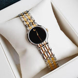 Buy Shop Movado Veturi Quartz Black Dial Two Tone Steel Strap Watch for Women - 0606933 USA Online