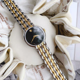 Buy Shop Movado Veturi Quartz Black Dial Two Tone Steel Strap Watch for Women - 0606933 USA Online