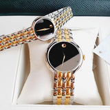 Buy Shop Movado Veturi Quartz Black Dial Two Tone Steel Strap Watch for Women - 0606933 USA Online