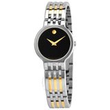 Buy Shop Movado Veturi Quartz Black Dial Two Tone Steel Strap Watch for Women - 0606933 USA Online