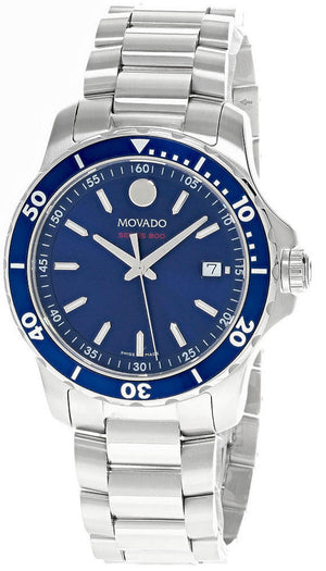 Buy Shop Movado Series 800 Blue Dial Silver Steel Strap Watch For Men - 2600137 USA Online