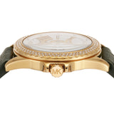 Buy Shop Michael Kors Mini Everest Crystals White Dial Green Leather Strap Watch for Women - MK4720 USA Online