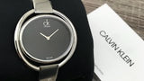 Buy Shop Calvin Klein Impetuous Black Dial Silver Steel Strap Watch for Women - K4F2N111 USA Online