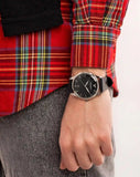Buy Shop Emporio Armani Lambda Classic Quartz Black Dial Black Leather Strap Watch For Men - AR11020 USA Online