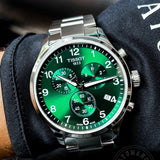 Tissot Chrono XL Classic Green Dial Silver Steel Strap Watch for Men - T116.617.11.092.00