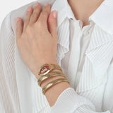 Buy Shop Just Cavalli Glam Evo 5 Red Dial Gold Steel Strap Watch for Women - JC1L228M0045 USA Online