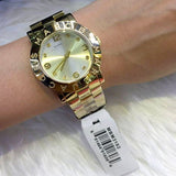 Buy Shop Marc Jacobs Amy White Dial Gold Steel Strap Watch for Women - MBM3182 USA Online