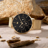Buy Shop Michael Kors Jaryn Black Dial Gold Steel Strap Watch for Men - MK8503 USA Online