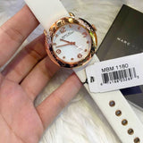 Buy Shop Marc Jacobs Amy White Dial White Leather Strap Watch for Women - MBM1180 USA Online