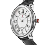 Buy Shop Michele Serein Silver Dial Black Leather Strap Watch for Women - MWW21B000011 USA Online
