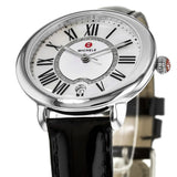 Buy Shop Michele Serein Silver Dial Black Leather Strap Watch for Women - MWW21B000011 USA Online