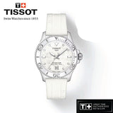 Tissot Seastar 1000 Mother of Pearl White Dial White Rubber Strap Watch for Women - T120.210.17.116.00